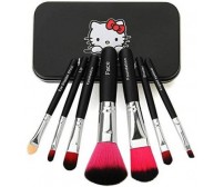 Hello Kitty High Quality Make-Up Brushes with black tin box  (Pack of 7)